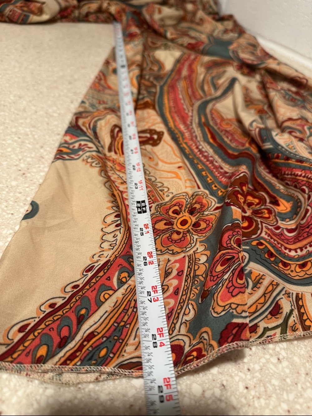 Wide Leg Pants Boho Chic Vintage Paisley Loose Fit Elegant Large Lightweight NEW - Picture 12 of 15